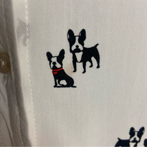 Jane And Delancey Size Medium Bulldogs Button Down Sleeveless Blouse White - Picture 3 of 7